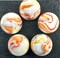 GELATO White/Orange/Yellow Glass Marbles 25mm (1 inch) SHOOTER Taw Lot
